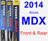 Front & Rear Wiper Blade Pack for 2014 Acura MDX - Vision Saver
