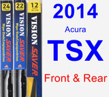 Front & Rear Wiper Blade Pack for 2014 Acura TSX - Vision Saver