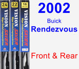 Front & Rear Wiper Blade Pack for 2002 Buick Rendezvous - Vision Saver