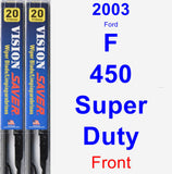 Front Wiper Blade Pack for 2003 Ford F-450 Super Duty - Vision Saver