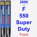 Front Wiper Blade Pack for 2000 Ford F-550 Super Duty - Vision Saver