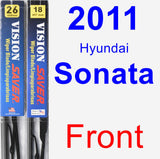 Front Wiper Blade Pack for 2011 Hyundai Sonata - Vision Saver