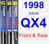 Front & Rear Wiper Blade Pack for 1998 Infiniti QX4 - Vision Saver