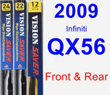 Front & Rear Wiper Blade Pack for 2009 Infiniti QX56 - Vision Saver