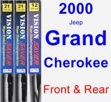 Front & Rear Wiper Blade Pack for 2000 Jeep Grand Cherokee - Vision Saver