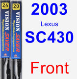 Front Wiper Blade Pack for 2003 Lexus SC430 - Vision Saver