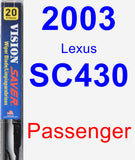 Passenger Wiper Blade for 2003 Lexus SC430 - Vision Saver