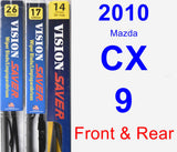 Front & Rear Wiper Blade Pack for 2010 Mazda CX-9 - Vision Saver