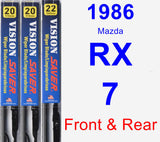 Front & Rear Wiper Blade Pack for 1986 Mazda RX-7 - Vision Saver