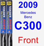 Front Wiper Blade Pack for 2009 Mercedes-Benz C300 - Vision Saver