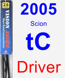Driver Wiper Blade for 2005 Scion tC - Vision Saver