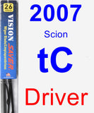 Driver Wiper Blade for 2007 Scion tC - Vision Saver
