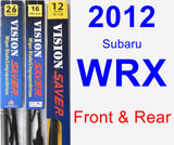 Front & Rear Wiper Blade Pack for 2012 Subaru WRX - Vision Saver