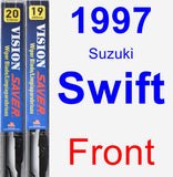 Front Wiper Blade Pack for 1997 Suzuki Swift - Vision Saver