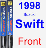 Front Wiper Blade Pack for 1998 Suzuki Swift - Vision Saver