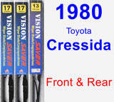Front & Rear Wiper Blade Pack for 1980 Toyota Cressida - Vision Saver