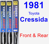Front & Rear Wiper Blade Pack for 1981 Toyota Cressida - Vision Saver
