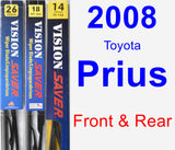 Front & Rear Wiper Blade Pack for 2008 Toyota Prius - Vision Saver