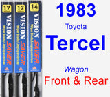 Front & Rear Wiper Blade Pack for 1983 Toyota Tercel - Vision Saver