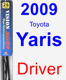Driver Wiper Blade for 2009 Toyota Yaris - Vision Saver