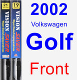 Front Wiper Blade Pack for 2002 Volkswagen Golf - Vision Saver