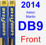 Front Wiper Blade Pack for 2014 Aston Martin DB9 - Premium