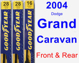 Front & Rear Wiper Blade Pack for 2004 Dodge Grand Caravan - Premium