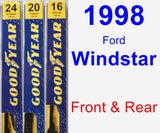 Front & Rear Wiper Blade Pack for 1998 Ford Windstar - Premium
