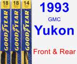 Front & Rear Wiper Blade Pack for 1993 GMC Yukon - Premium