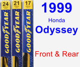 Front & Rear Wiper Blade Pack for 1999 Honda Odyssey - Premium