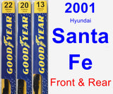 Front & Rear Wiper Blade Pack for 2001 Hyundai Santa Fe - Premium