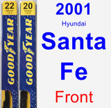 Front Wiper Blade Pack for 2001 Hyundai Santa Fe - Premium