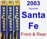 Front & Rear Wiper Blade Pack for 2003 Hyundai Santa Fe - Premium