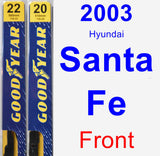 Front Wiper Blade Pack for 2003 Hyundai Santa Fe - Premium