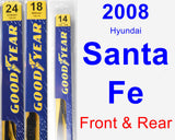 Front & Rear Wiper Blade Pack for 2008 Hyundai Santa Fe - Premium