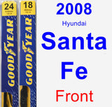 Front Wiper Blade Pack for 2008 Hyundai Santa Fe - Premium