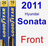 Front Wiper Blade Pack for 2011 Hyundai Sonata - Premium