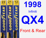 Front & Rear Wiper Blade Pack for 1998 Infiniti QX4 - Premium