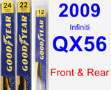 Front & Rear Wiper Blade Pack for 2009 Infiniti QX56 - Premium