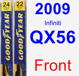 Front Wiper Blade Pack for 2009 Infiniti QX56 - Premium