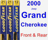 Front & Rear Wiper Blade Pack for 2000 Jeep Grand Cherokee - Premium