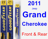 Front & Rear Wiper Blade Pack for 2011 Jeep Grand Cherokee - Premium