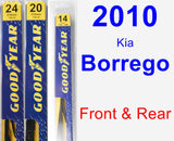 Front & Rear Wiper Blade Pack for 2010 Kia Borrego - Premium