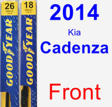 Front Wiper Blade Pack for 2014 Kia Cadenza - Premium