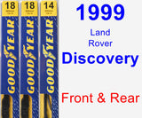 Front & Rear Wiper Blade Pack for 1999 Land Rover Discovery - Premium