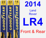 Front & Rear Wiper Blade Pack for 2014 Land Rover LR4 - Premium