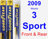 Front & Rear Wiper Blade Pack for 2009 Mazda 3 Sport - Premium