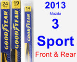 Front & Rear Wiper Blade Pack for 2013 Mazda 3 Sport - Premium