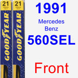 Front Wiper Blade Pack for 1991 Mercedes-Benz 560SEL - Premium