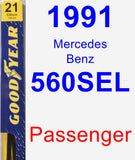Passenger Wiper Blade for 1991 Mercedes-Benz 560SEL - Premium